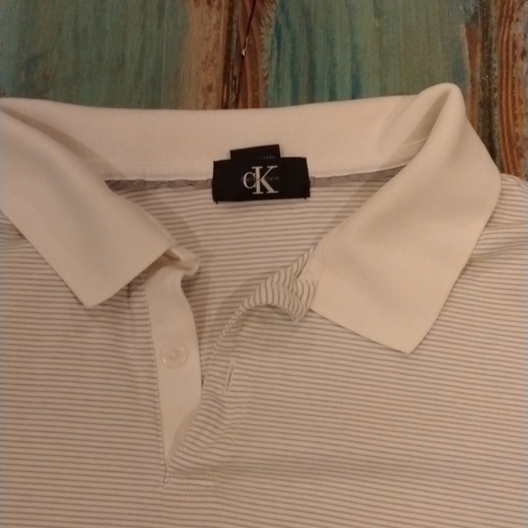 Calvin Klein Striped Polo Shirt Size L - Picture 2 of 4